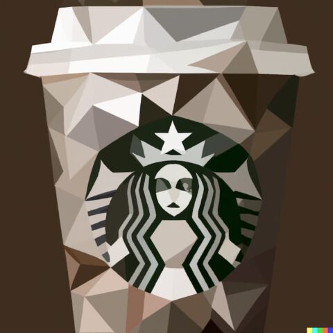 Dall-E generated Starbucks coffee cup using cubism