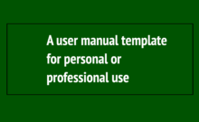 User manual template